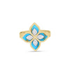 VENETIAN PRINCESS DIAMOND AND TURQUOISE FLOWER RING