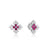 DIAMOND PRINCESS LUCE DIAMOND AND RUBELLITE FLOWER STUD EARRINGS