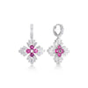 DIAMOND PRINCESS LUCE DIAMOND AND RUBELLITE FLOWER DROP EARRINGS
