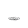 The SIENA DIAMOND 1 ROW RING by Roberto Coin features a single row of round-cut white diamonds set in 18K gold, displayed on a white background.
