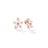 TIARE' DIAMOND, RUBELLITE, AND MOTHER OF PEARL FLOWER STUD EARRINGS