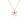 TIARE' DIAMOND, RUBELLITE, AND MOTHER OF PEARL FLOWER NECKLACE