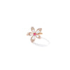 TIARE' DIAMOND, RUBELLITE, AND MOTHER OF PEARL FLOWER RING