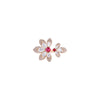 TIARE' DIAMOND, RUBELLITE, AND MOTHER OF PEARL SPLIT FLOWER RING