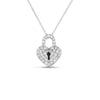 TINY TREASURES DIAMOND HEART LOCK NECKLACE