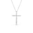 The TINY TREASURES SMALL DIAMOND CROSS NECKLACE by Roberto Coin features a sparkling diamond pendant in 18K gold, showcased against a simple white background.