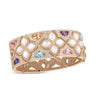 VENETIAN PRINCESS CARNIVAL DIAMOND, MOTHER OF PEARL, AND MIXED STONES FLOWER WIDE BANGLE