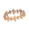 VENETIAN PRINCESS CARNIVAL PAVE DIAMOND AND MIXED STONES CUT FLOWERS BRACELET