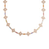 VENETIAN PRINCESS CARNIVAL PAVE DIAMOND AND MIXED BAGUETTE FLOWER LONG NECKLACE
