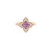 VENETIAN PRINCESS CARNIVAL PAVE DIAMOND AND AMETHYST SMALL FLOWER RING