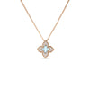 VENETIAN PRINCESS CARNIVAL PAVE DIAMOND AND BLUE TOPAZ SMALL FLOWER NECKLACE