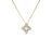 VENETIAN PRINCESS CARNIVAL PAVE DIAMOND AND BLUE TOPAZ SMALL FLOWER NECKLACE
