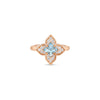 VENETIAN PRINCESS CARNIVAL PAVE DIAMOND AND BLUE TOPAZ SMALL FLOWER RING