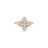 VENETIAN PRINCESS CARNIVAL PAVE DIAMOND AND BLUE TOPAZ SMALL FLOWER RING