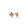 The Roberto Coin LOVE IN VERONA Small Diamond and Enamel Flower Stud Earrings feature four-petal gold flowers with red enamel petals, diamond accents at the tips, and detailed gold centers.