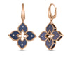 VENETIAN PRINCESS DIAMOND AND BLUE TITANIUM SMALL FLOWER DROP EARRINGS