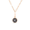 VENETIAN PRINCESS BLACK AND WHITE DIAMOND SMALL MEDALLION NECKLACE