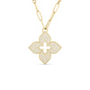 VENETIAN PRINCESS PAVE DIAMOND LARGE FLOWER LONG NECKLACE