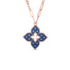 VENETIAN PRINCESS DIAMOND AND BLUE TITANIUM MEDIUM FLOWER LONG NECKLACE