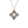 VENETIAN PRINCESS DIAMOND AND GREY TITANIUM MEDIUM FLOWER LONG NECKLACE