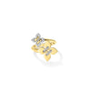 LOVE IN VERONA PAVE DIAMOND AND POLISHED FINISH DOUBLE FLOWER RING