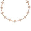 VENETIAN PRINCESS CARNIVAL PAVE DIAMOND AND MIXED BAGUETTE FLOWER NECKLACE