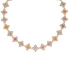 VENETIAN PRINCESS CARNIVAL PAVE DIAMOND AND MIXED STONES FLOWER NECKLACE
