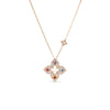 VENETIAN PRINCESS CARNIVAL PAVE DIAMOND AND MIXED STONES LARGE OPEN FLOWER LONG NECKLACE