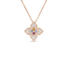 VENETIAN PRINCESS CARNIVAL PAVE DIAMOND AND MIXED STONES LARGE FLOWER NECKLACE