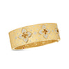 VENETIAN PRINCESS DIAMOND AND SATIN FINISH FLOWER WIDE BANGLE