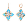 VENETIAN PRINCESS DIAMOND AND TURQUOISE FLOWER EARRINGS