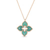 VENETIAN PRINCESS DIAMOND AND GREEN TITANIUM SMALL FLOWER NECKLACE