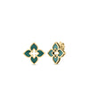 VENETIAN PRINCESS SMALL MALACHITE FLOWER STUD EARRINGS