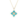 VENETIAN PRINCESS DIAMOND AND TURQUOISE SMALL FLOWER NECKLACE