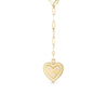 VENETIAN PRINCESS LARGE DIAMOND HEART MEDALLION PAPERCLIP NECKLACE