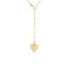 VENETIAN PRINCESS MEDIUM HEART MEDALLION PAPERCLIP NECKLACE