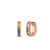 PRINCESS MULTI SAPPHIRE SQUARE HOOP EARRINGS