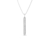 The SIENA DIAMOND TABLET NECKLACE by Roberto Coin features a vertical, rectangular pendant adorned with two rows of sparkling diamonds, elegantly displayed on a plain white background.