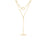 DESIGNER GOLD DIAMOND DOUBLE DANGLE PAPERCLIP NECKLACE
