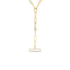 DESIGNER GOLD PAPERCLIP DIAMOND DANGLE NECKLACE