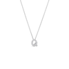 The Roberto Coin TINY TREASURES DIAMOND LOVE LETTER NECKLACE features a circular diamond pendant adorned with sparkling stones, shown on a plain white background.