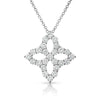Princess Flower Necklace with Large Diamond Pendant